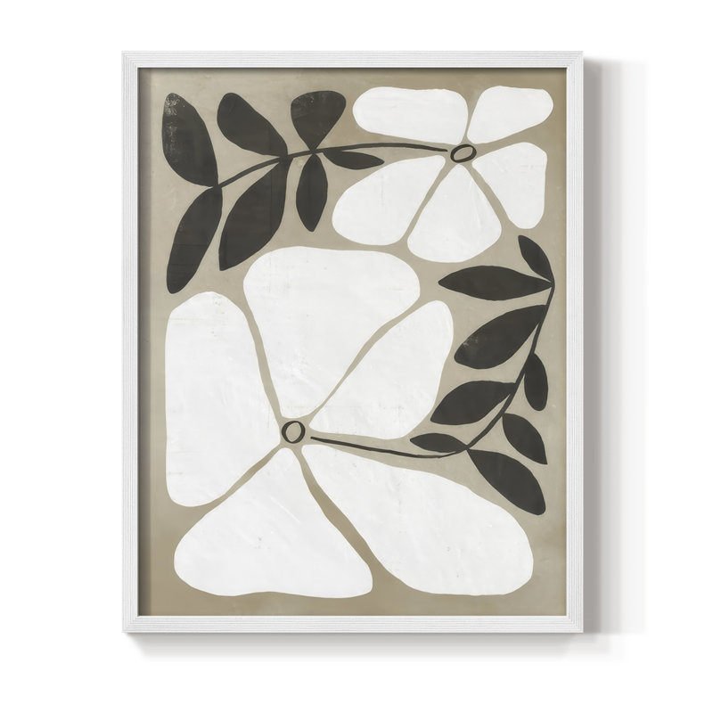 Reproduction encadrée Melty Blooms II - bois massif, H 11 po x l 9 po, Blanc