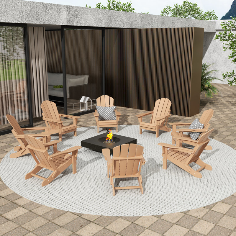 Chaise Adirondack pliante Shawnna, Teck