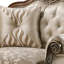 Chaise en treillis beige et noyer