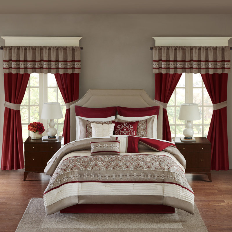 Madison Park Essentials Embroidered 24 Piece Room in a Bag Comforter Set