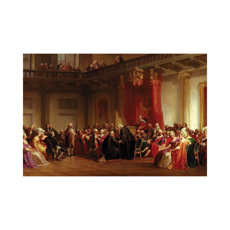 Benjamin Franklin Appearing Before The Privy Council by Christian Schussele - Wrapped Canvas Painting