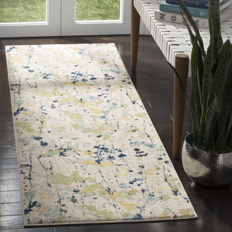 Tapis abstrait Faustina Performance, Tapis de couloir 2 pi 2 po x 7 pi