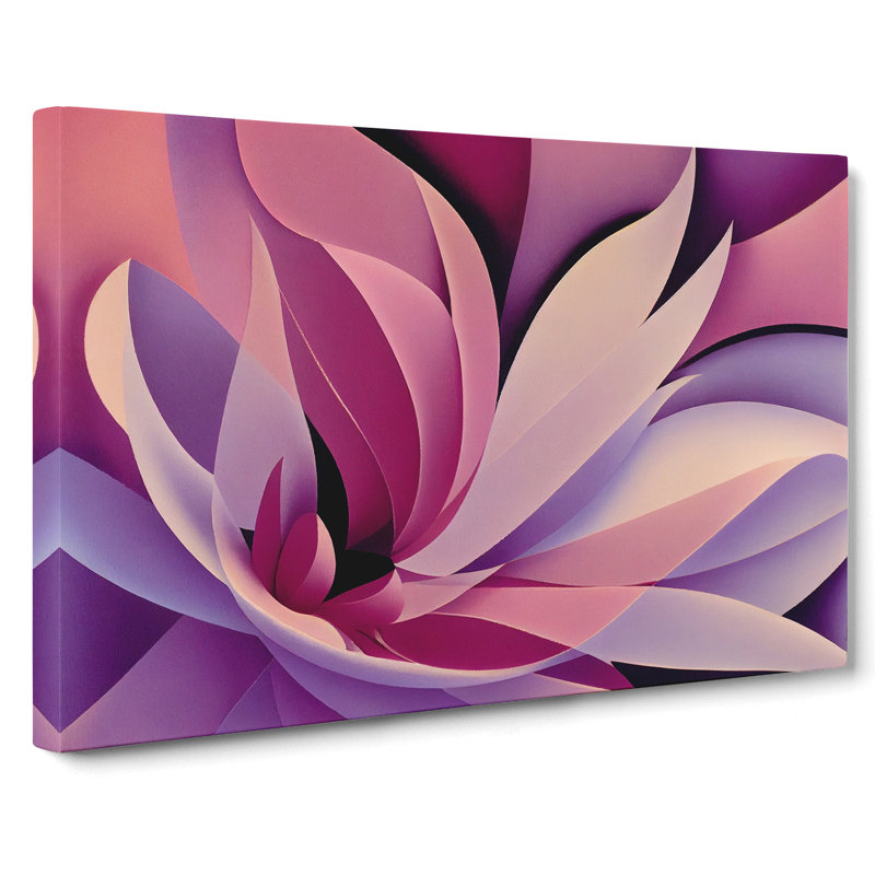 Superb Modern Flower Art Abstract - Wrapped Canvas