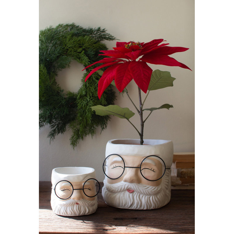  Ensemble de pot de Noël Christmas - béton et fil métallique l 7,5 po