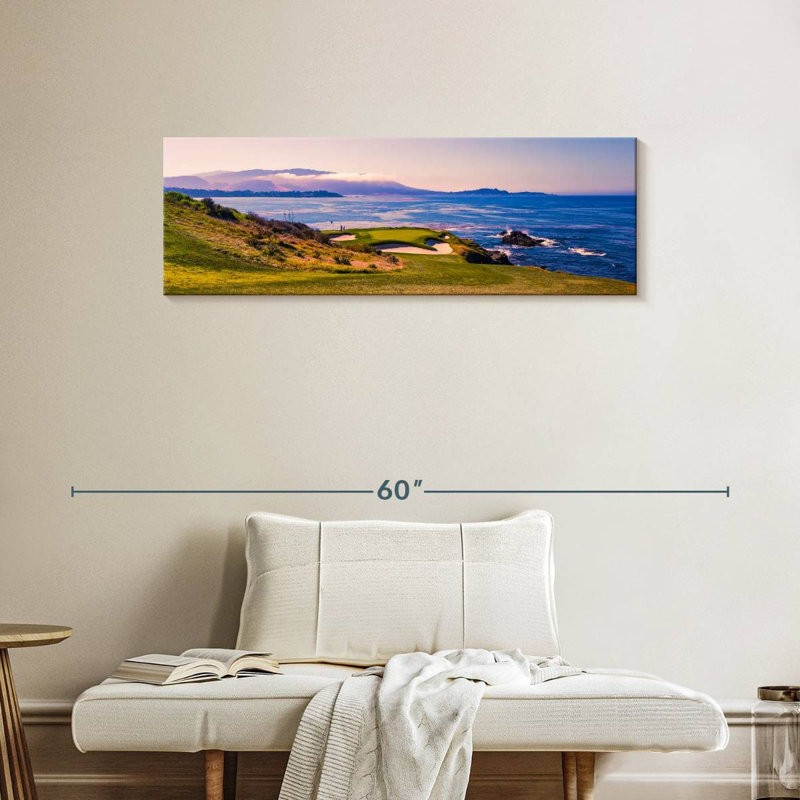 Plage de galets sur toile, H 14 po x l 42 po x P 1,25 po