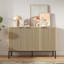 Buffet moderne en bois à 3 portes de 47,2 po de largeur avec tablettes réglables, pour la salle à manger et le téléviseur