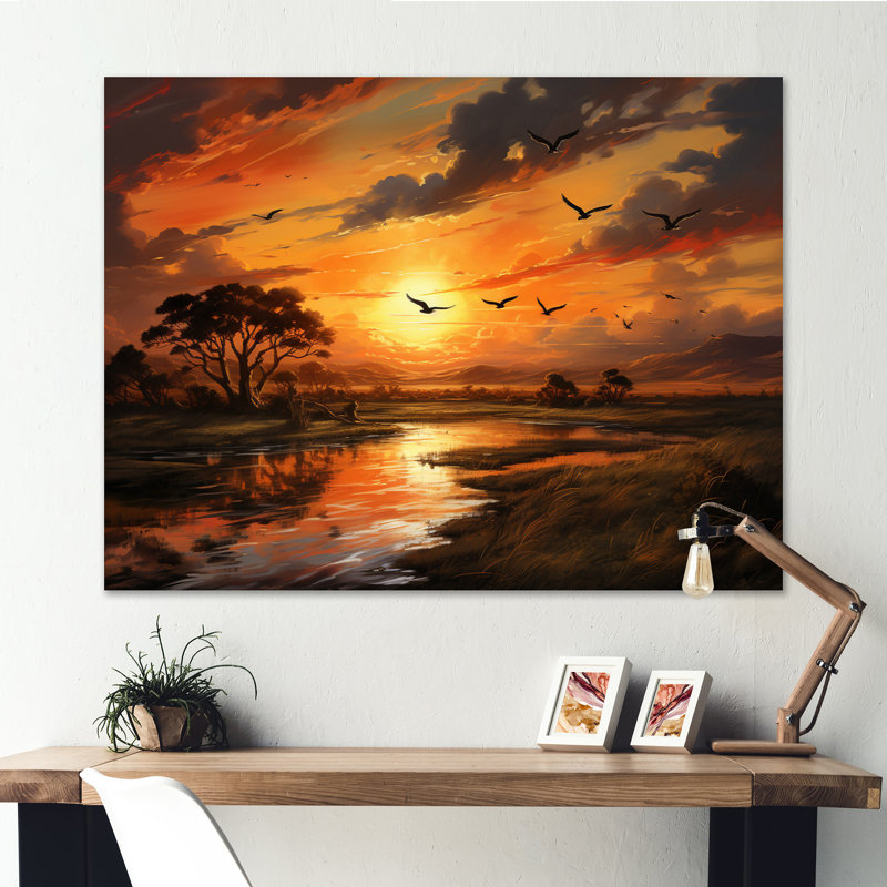 Vautour Photo On III - Paysages, art mural, salon, Toile tendue, H 34 po x l 44 po x P 1,5 po
