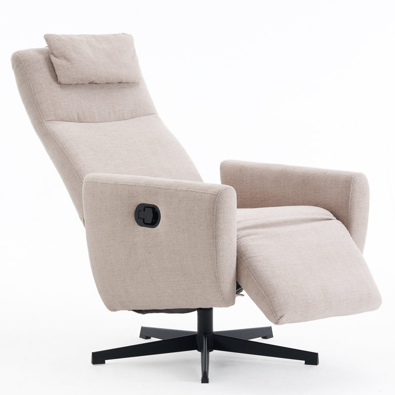 Upholstered Swivel recliner, Reclining Chair With Footrest, Rv recliner Chairs, Light Grey, Light Gray