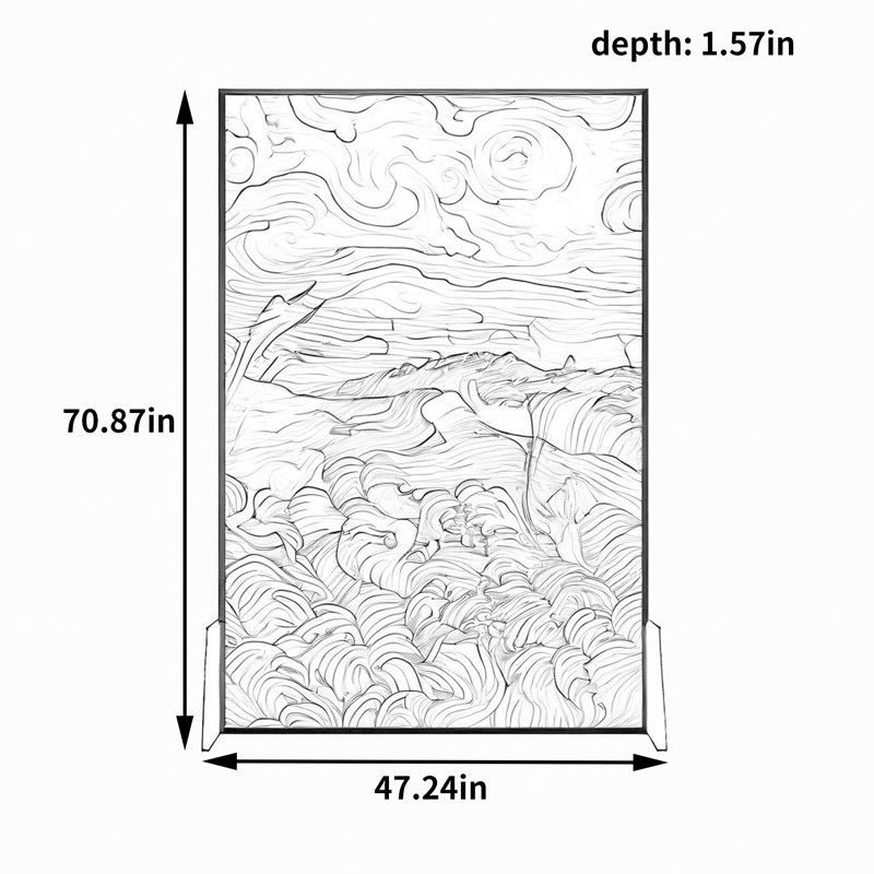 Haari, 70.87" H x 47.24" W x 1.57" D