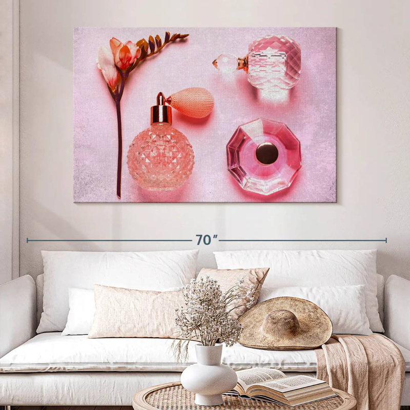 Parfum rose rosé, H 34 po x l 51 po