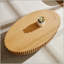 Table basse moderne fabriquée à la main Ellipse, 43,7 pouces, base piédestal robuste, panneau de fibres à densité moyenne en frêne naturel pour espaces de vie compacts-133420001