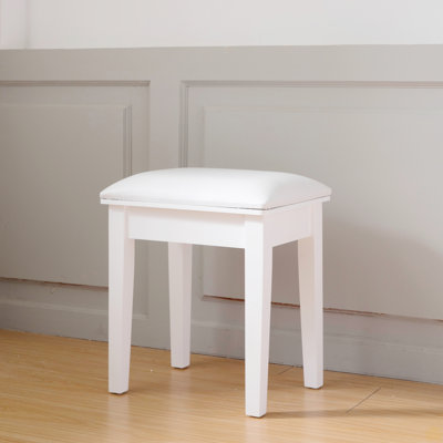 Vanity Stool Makeup Bench Dressing Stool With Cushion And Solid Legs