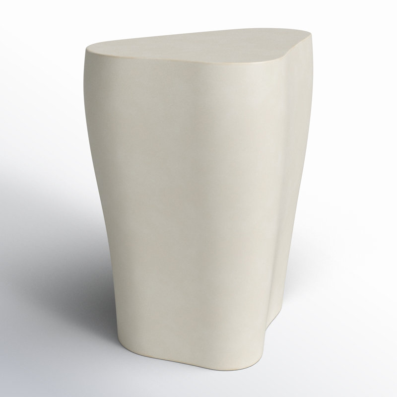 Curvy Beige Concrete Free Form End Table