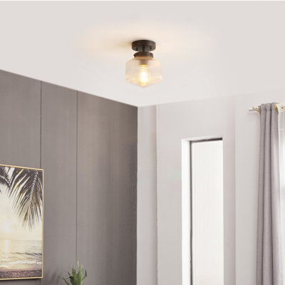 Adelone Glass Semi Flush Mount