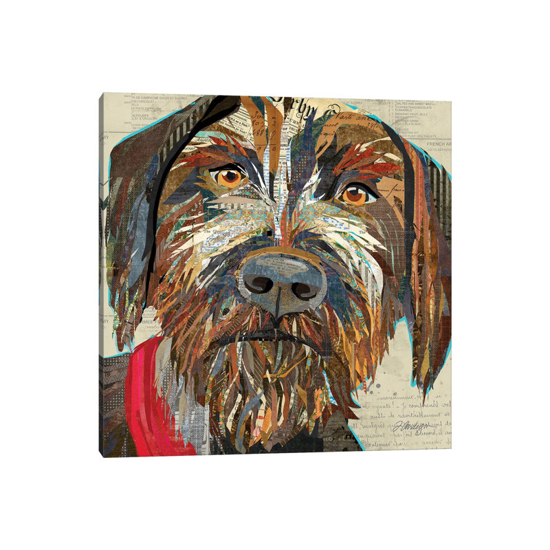 Collage German Wirehaired Pointer by Traci Anderson - Wrapped Canvas Painting