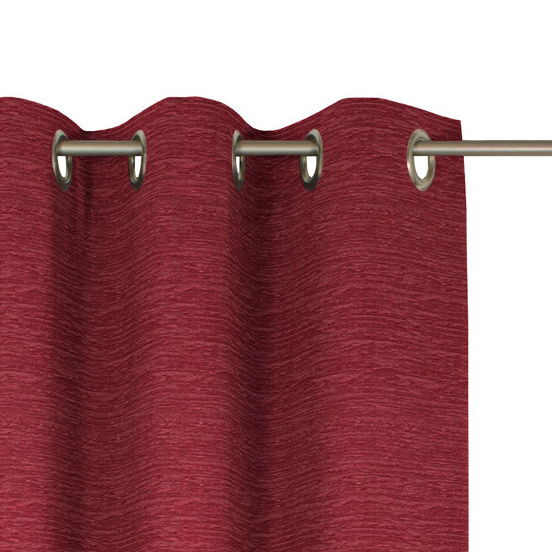 Gracierose Synthetic Eyelet Single Curtain Panel, opaque, 225cm Width x 132cm Drop, Red