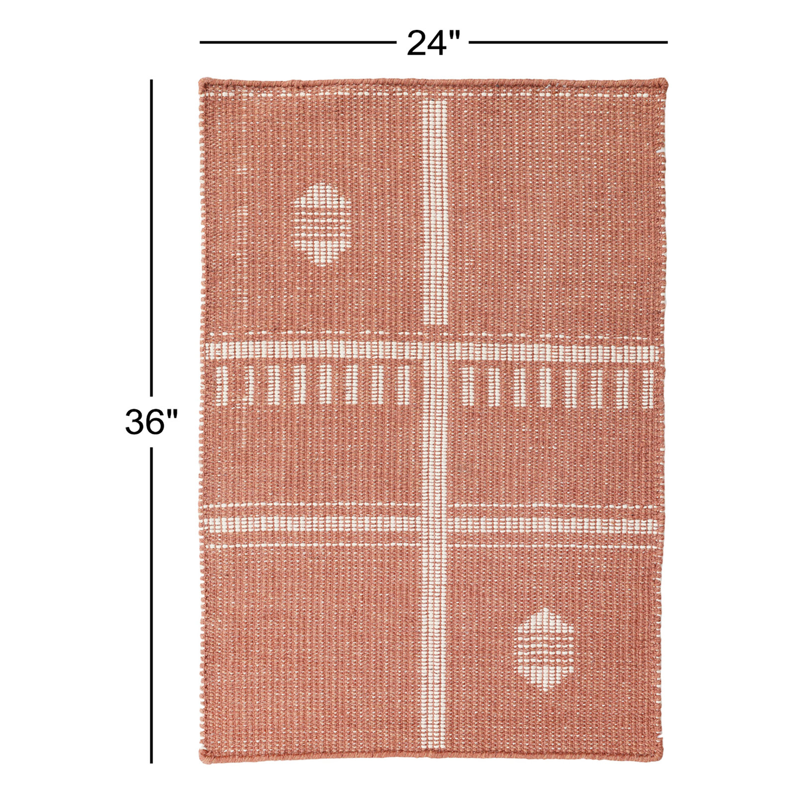 Flatweave Geometric Outdoor Rug, Rectangle 2' x 3', Clay