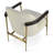 Bloomy Off White Extra Loop Armchair in Brass