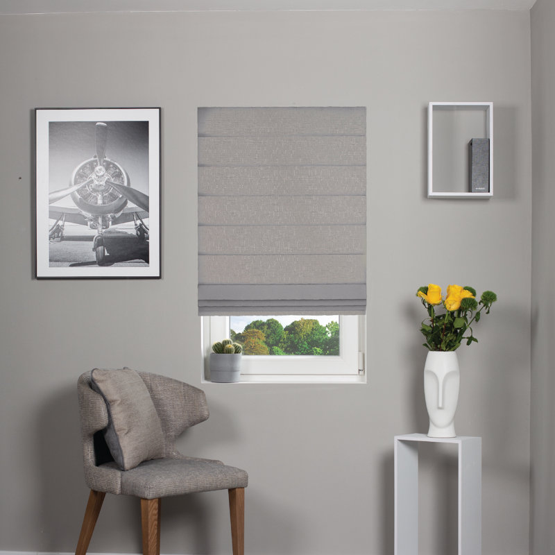 Store romain obscurcissant Romero, gris, L 35 po x L 64 po