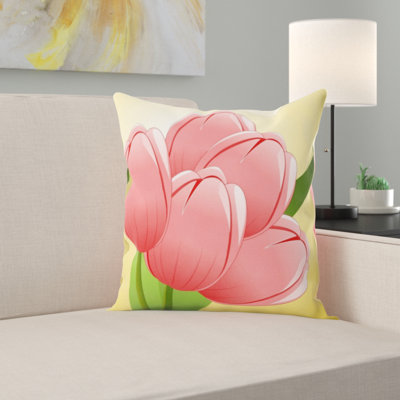 Floral Microsuede Throw Pillow