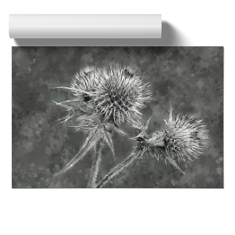 Thistle Flower Painting - Frameless Print, 21cm H x 30cm W x 0.1cm D