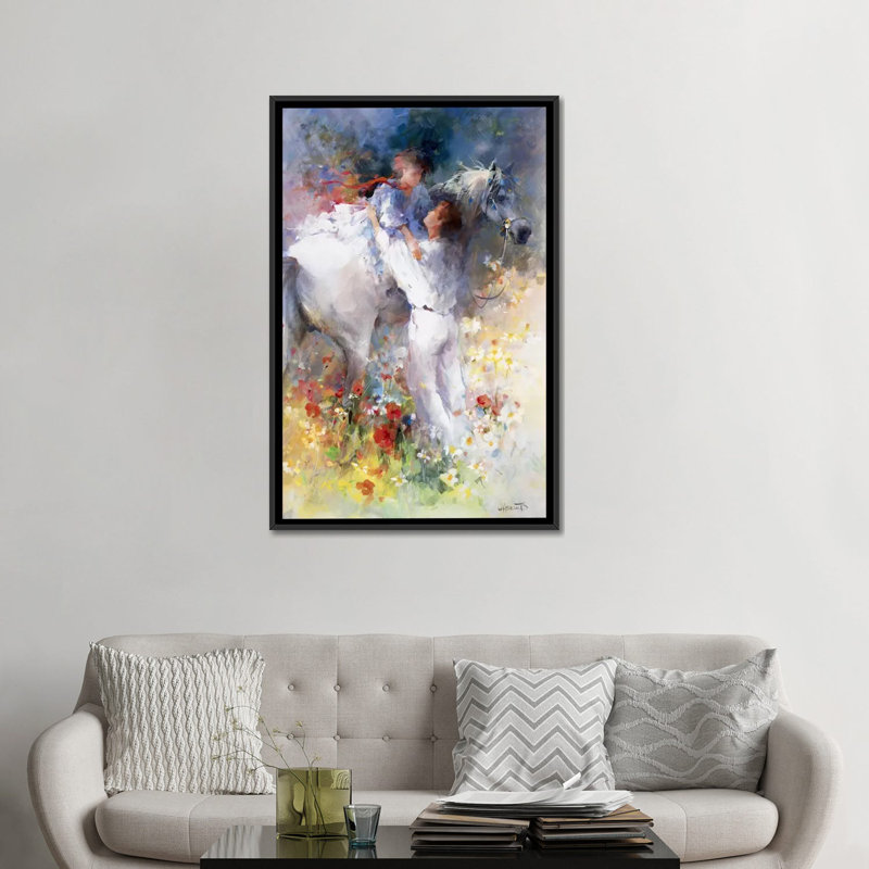 «Embraceable You», reproduction sur toile, Toile avec cadre noir, Pas de tapis, H 48 po x l 32 po x P 1,5 po