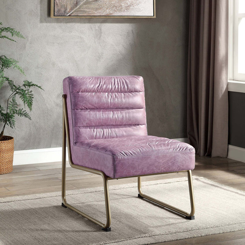 Fauteuil d'appoint, cuir fleur Gisteria