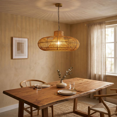 Luminaire suspendu en rotin Calypso