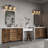 3-Light Bulbs Rustic Farmhouse Plastics Bamboo Vanity Light