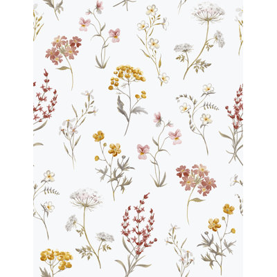 Spring Blossom Botanical Floral Mix 33' L x 21" W Wallpaper Roll