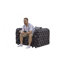 Canapé modulaire en similicuir avec repose-pieds capitonné