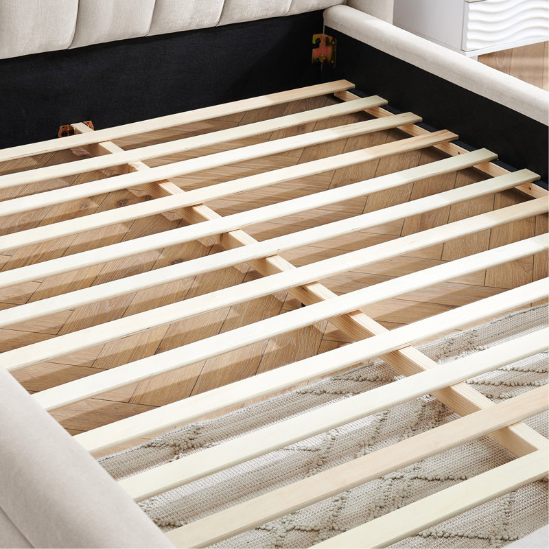 Grand cadre de lit tapissier grand avec tissu épais, lit plateforme très grand en chenille avec tête de lit et structure solide