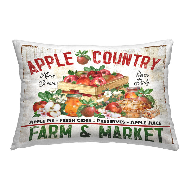 Apple Country Market Decorative Printed Throw Pillow by Creatif Belle
