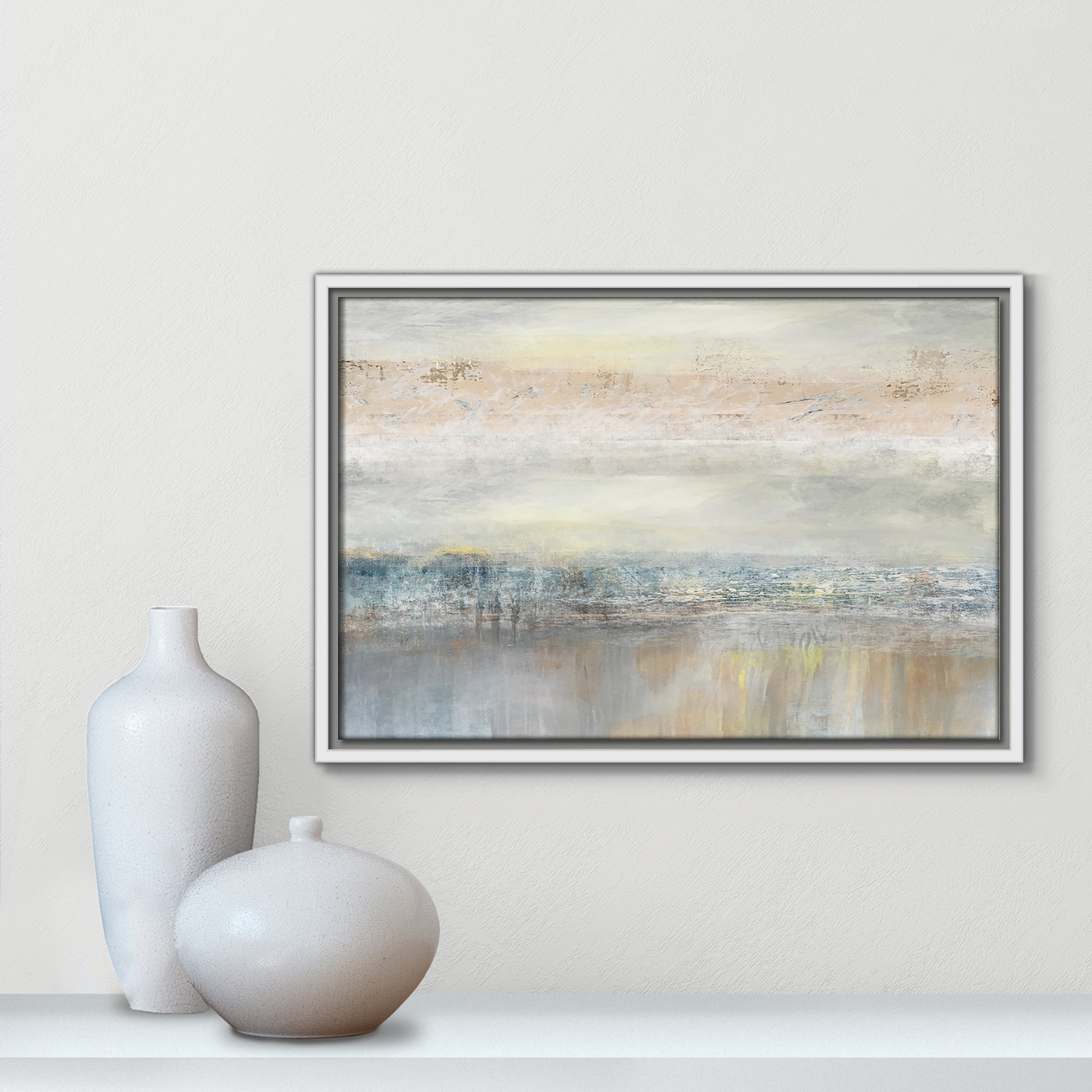 From A Distance by Nan - Painting Print, Black, 13.5" H x 19.5" W, Picture Framed Canvas