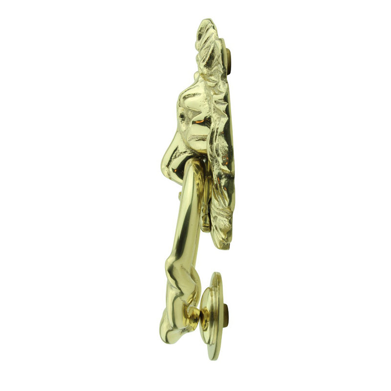 Solid Brass Lion Head Door Knocker with Lacquered Finish