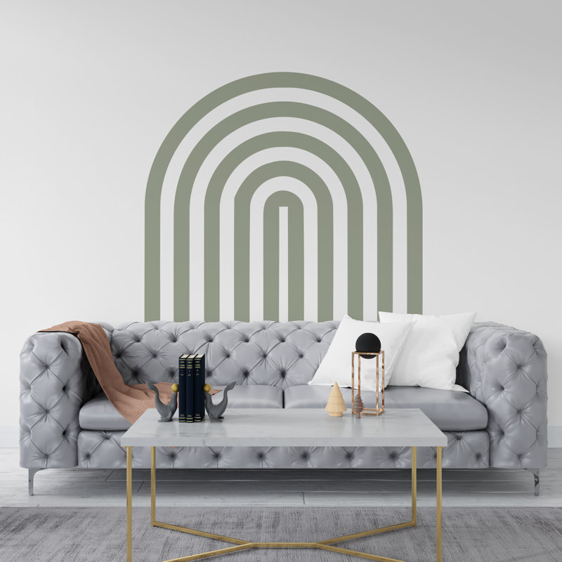 Arc-en-ciel arc plein, autocollant mural Boho, autocollant d'arche de lit, adhésif mural Hedboard, autocollant mural arche, décoration murale Boho moderne Mid-Century 157LU