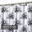 Rideau de douche blanc avec 12 crochets-1043340874