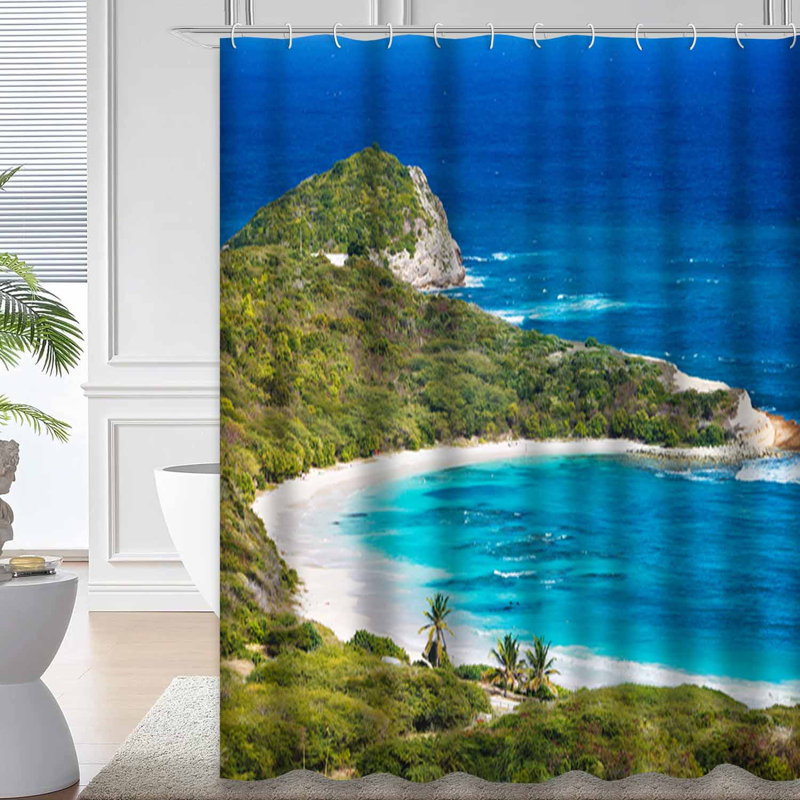 Magnifique plage de couleur lune bleue sur fond bleu avec 12 crochets, L 72 po x l 72 po