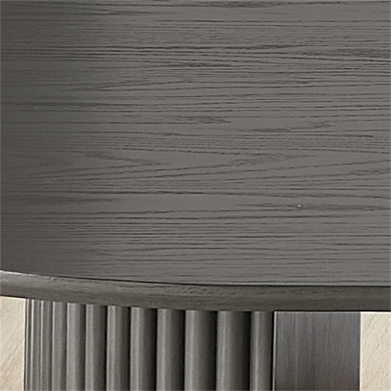 Ensemble de salle à manger 5 pièces 80 po avec finition en chêne gris Venezia, 5 pièces: table, 4 chaises