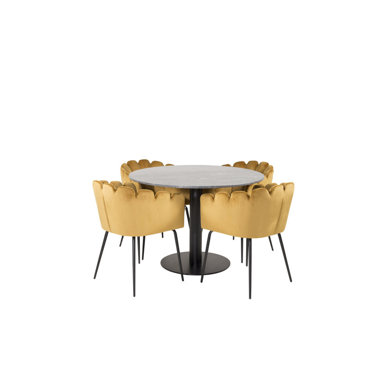 Monticello 4 - Person Dining Set, Black