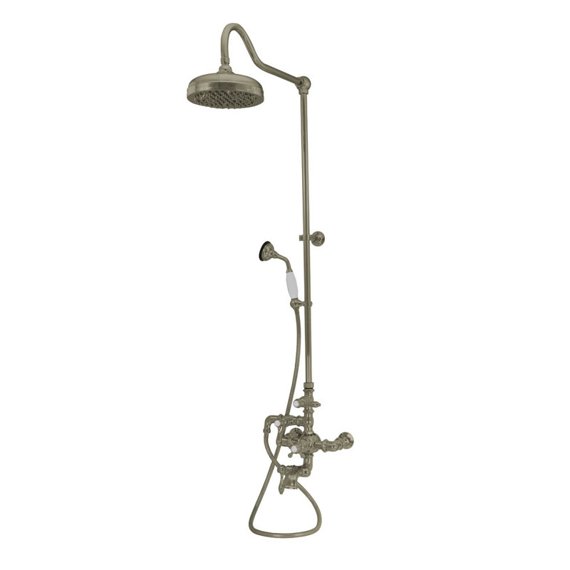 Exposed Thermostatic Tub and Shower System (P0946) by Strom Living, Matte Nickel