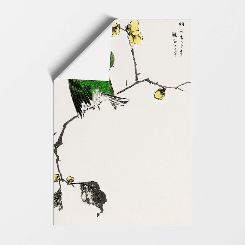Green Fairy Pitta Bird by Numata Kashu - Frameless Print, 59.4 cm H x 42 cm W