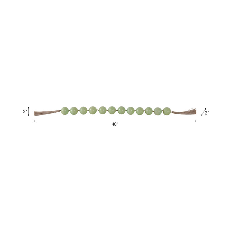 Sagebrook Home 40" Swirled 2" Resin Beaded Garland, Green, Sage Green