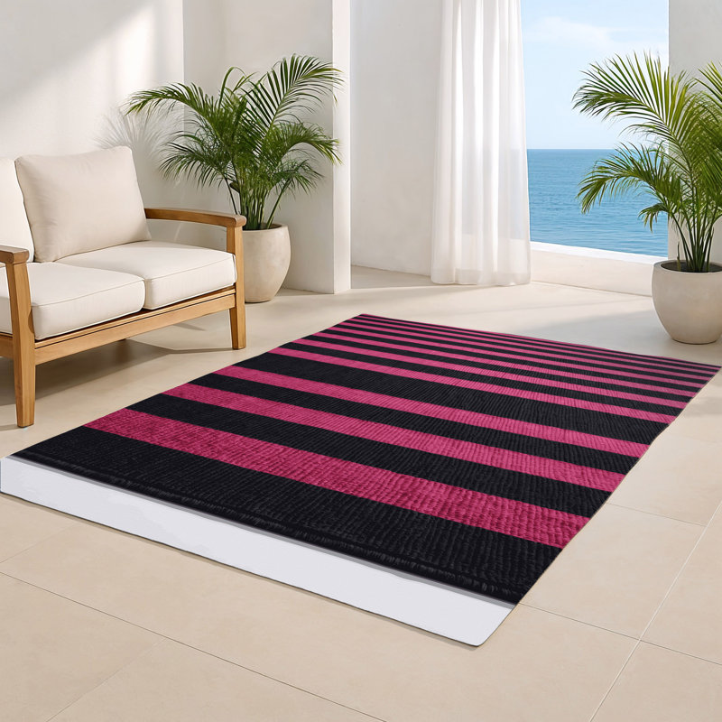 Tapis intérieur / extérieur mauve HorizontalStripes, Rectangulaire 2 pi x 3 pi