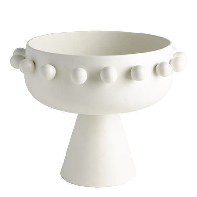 Spheres Collection Footed Bowl-Ivory