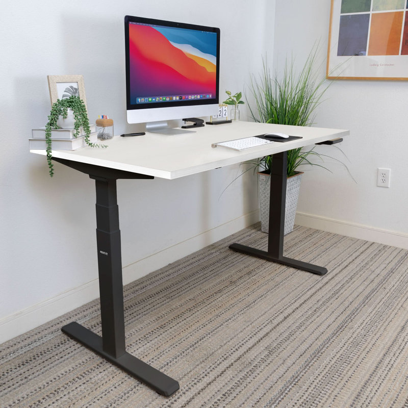 Ultimate Dual Motor Electric Standing Desk With Tabletop -, Maple/Black, 51.40" H x 48" W x 29" D