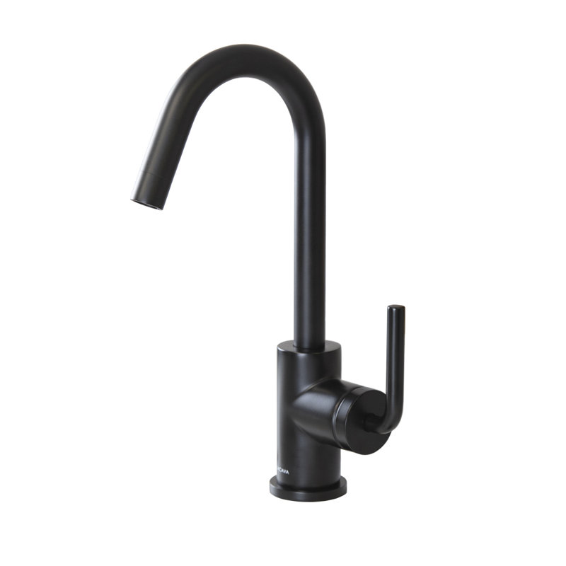 Cigno Single Hole Bathroom Faucet with Drain Assembly, Matte Black