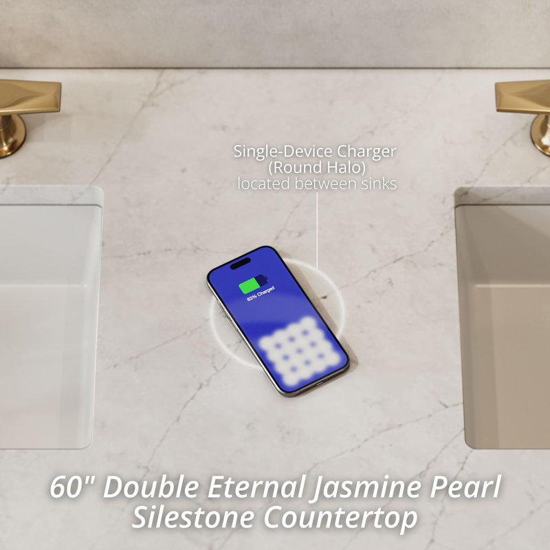 Myrrin 60'' W Double Vanity, Eternal Jasmine Pearl, Bright White
