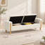 Banc de rangement moderne rembourré de 167 cm de large avec couvercle double et tissu chenille