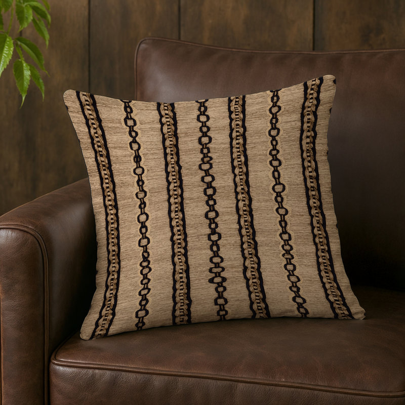 Indoor and Outdoor Throw Pillow, Square 20", Chain Patterns